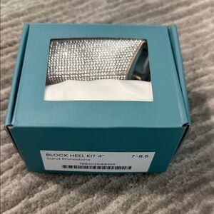 Pashion Footwear Sand Rhinestone Block Heel Kit